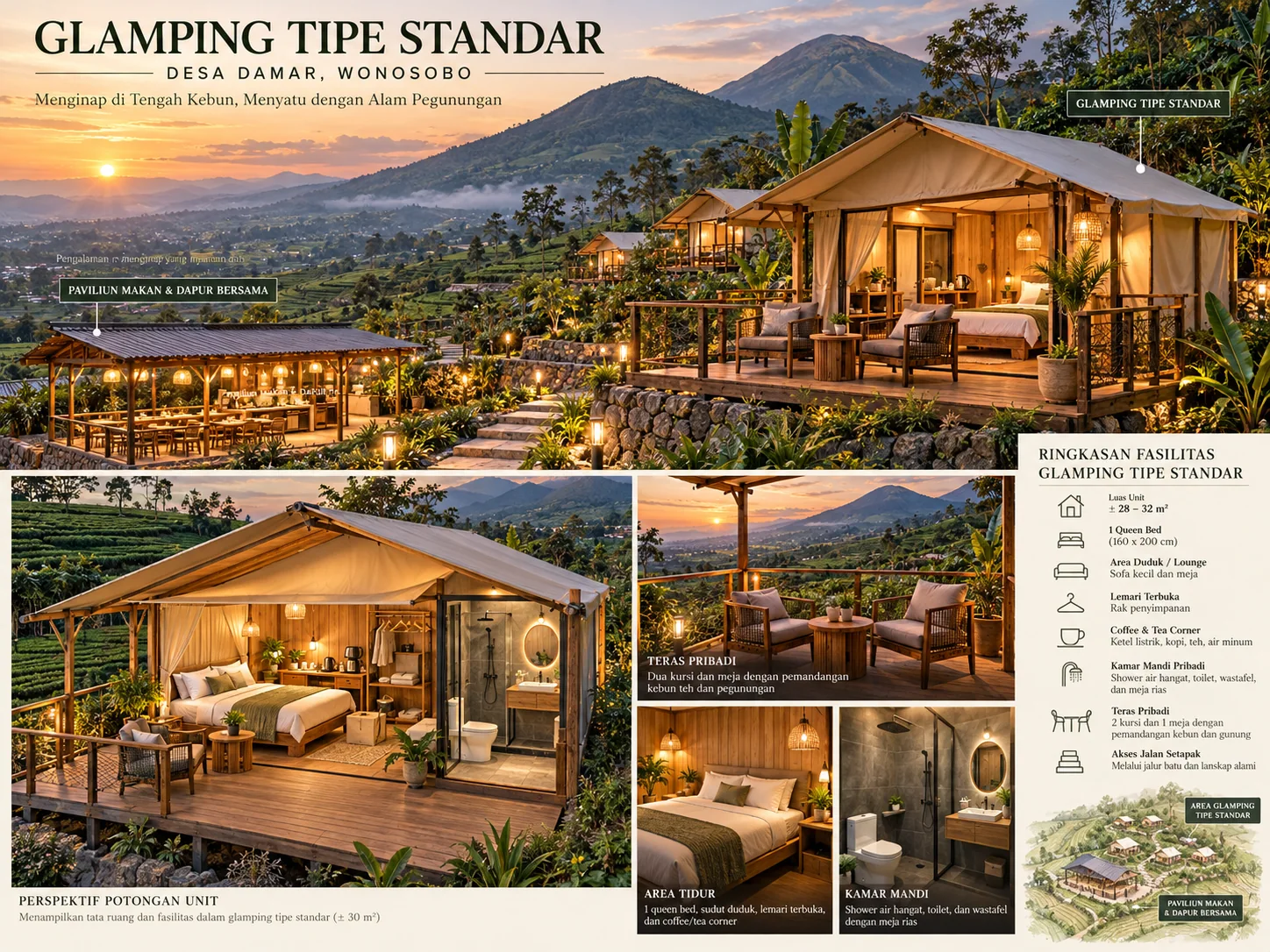 Ilustrasi konsep Glamping Standard